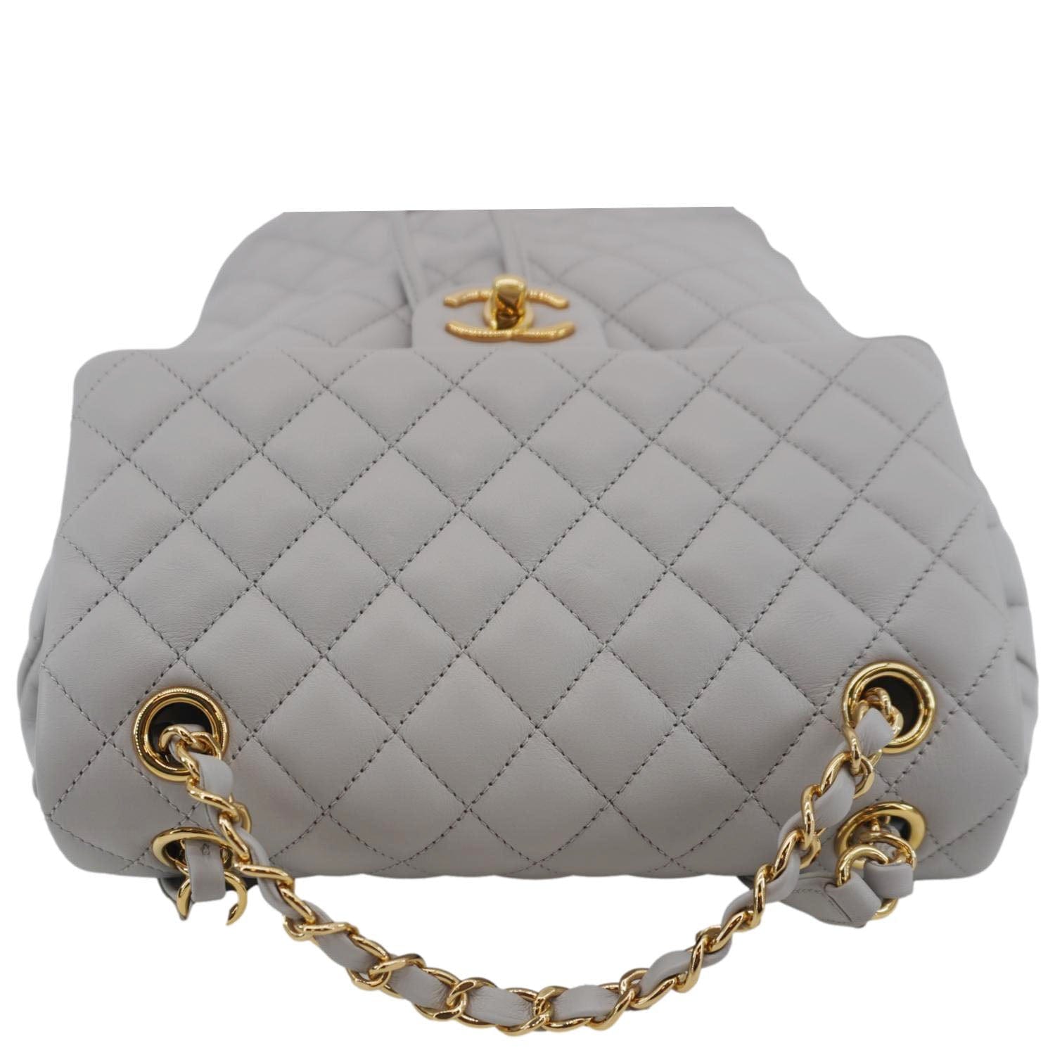 Chanel Urban Spirit Quilted Leather Backpack Bag Smokey Grey