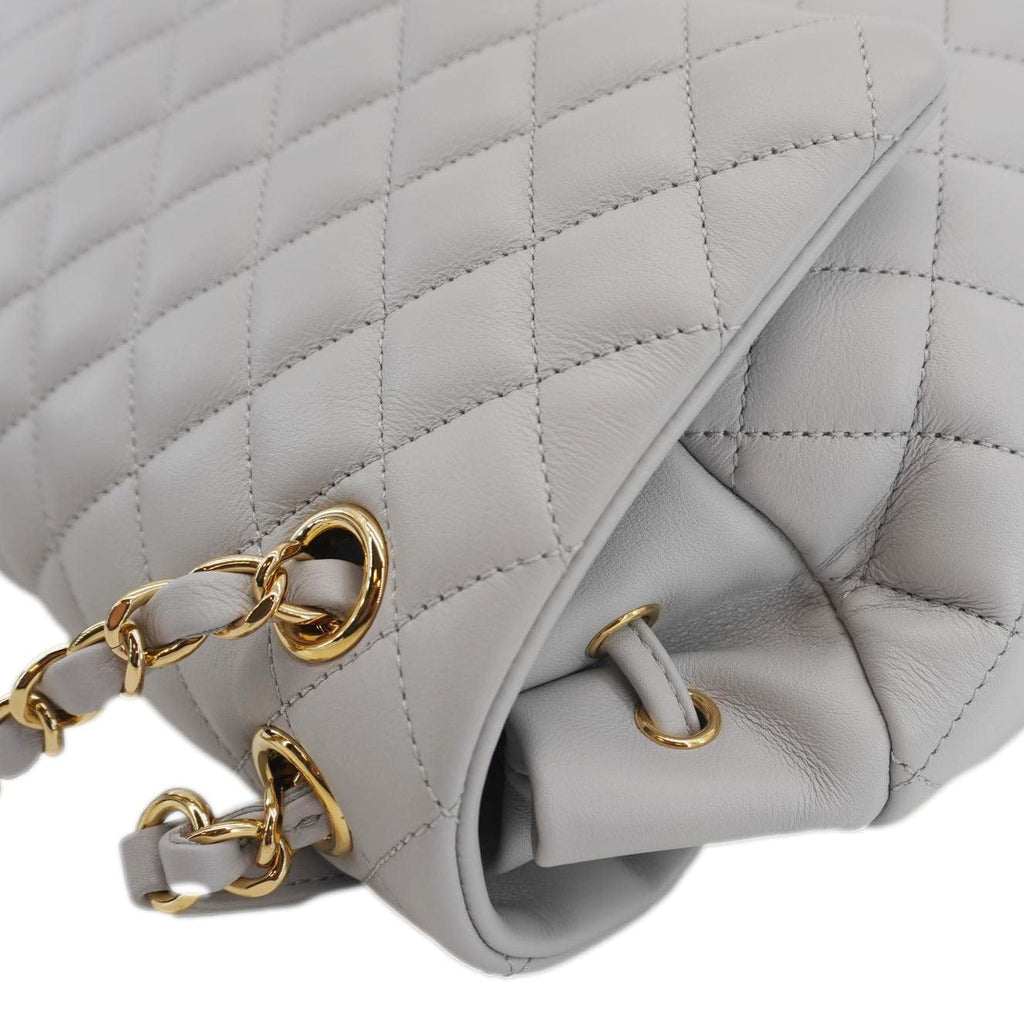 Chanel Urban Spirit Quilted Leather Backpack Bag Smokey Grey