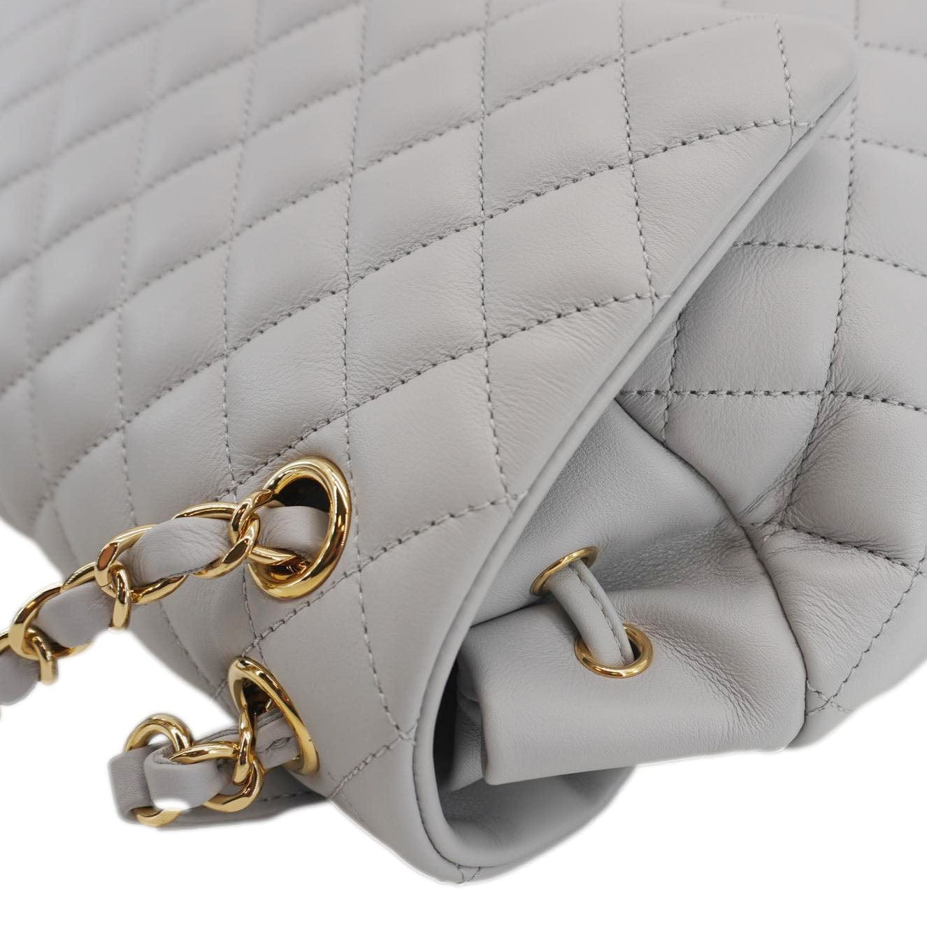 Chanel Urban Spirit Quilted Leather Backpack Bag Smokey Grey