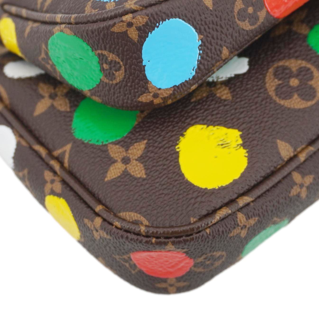 LOUIS VUITTON LV×YK Multi Pochette Accessories Monogram Dot Canvas Shoulder Bag Brown