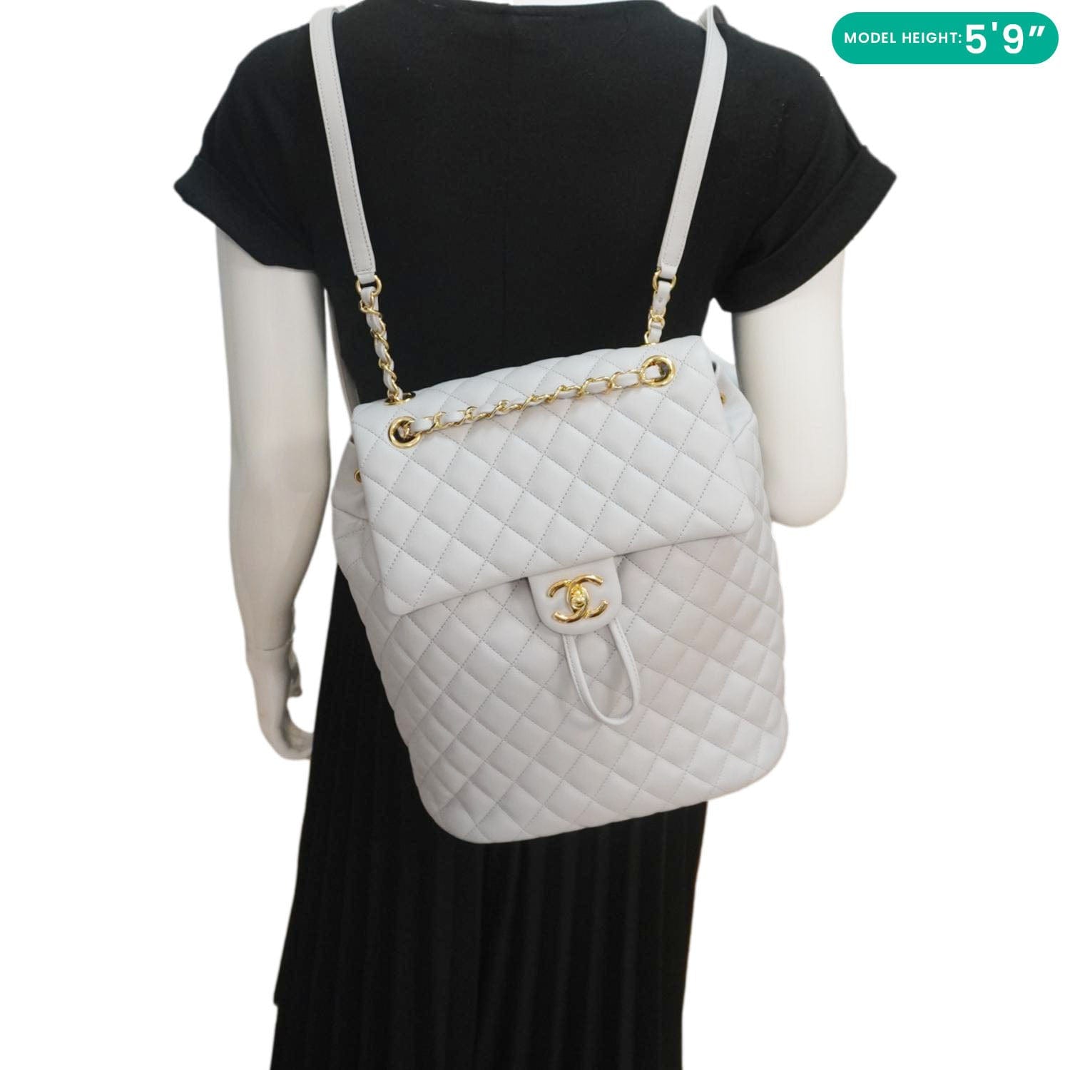 Chanel Urban Spirit Quilted Leather Backpack Bag Smokey Grey