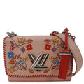 LOUIS VUITTON Twist MM Epi Flower Leather Crossbody Bag Rose Ballerine