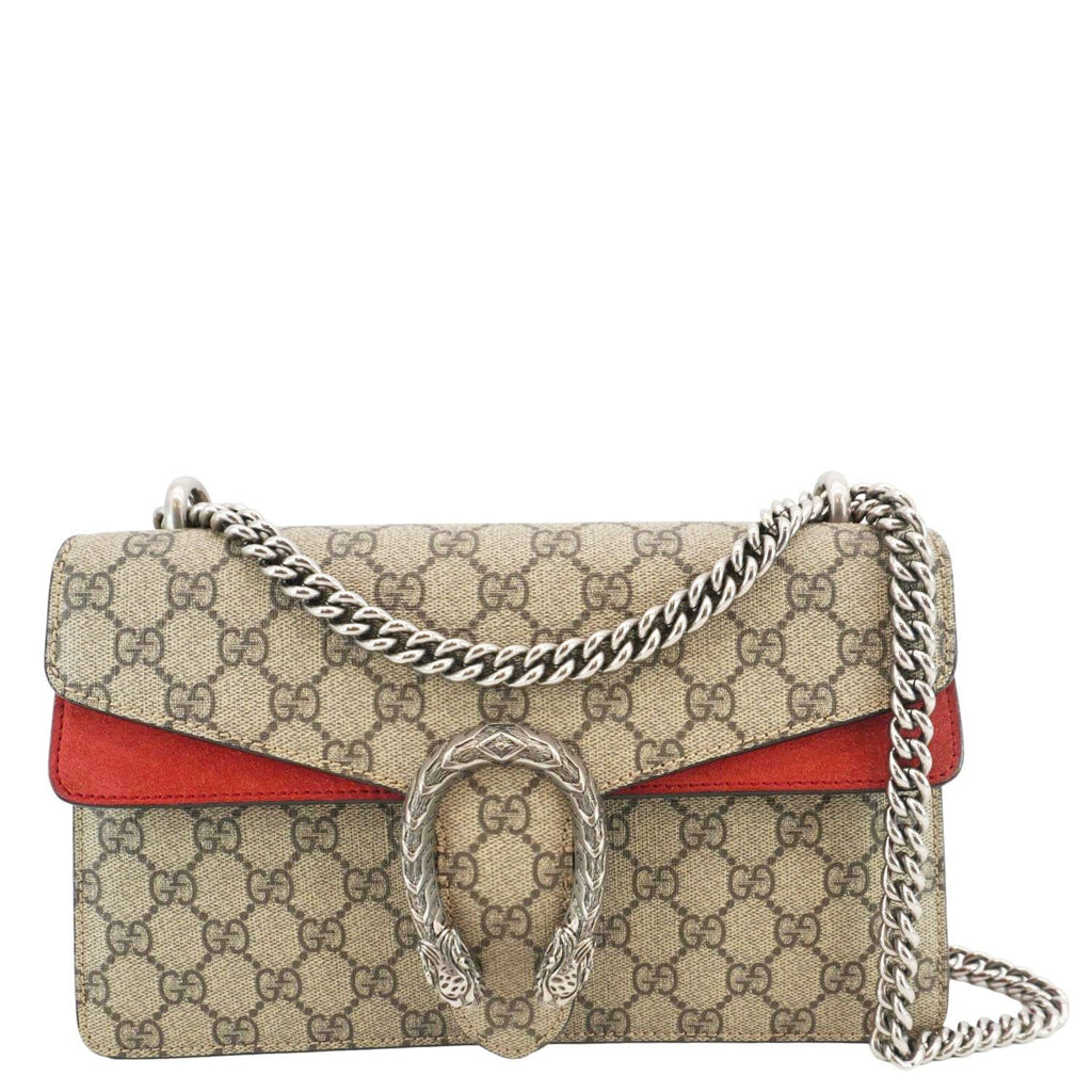 GUCCI Dionysus Small Gucci Supreme Canvas Shoulder Bag Beige 400249