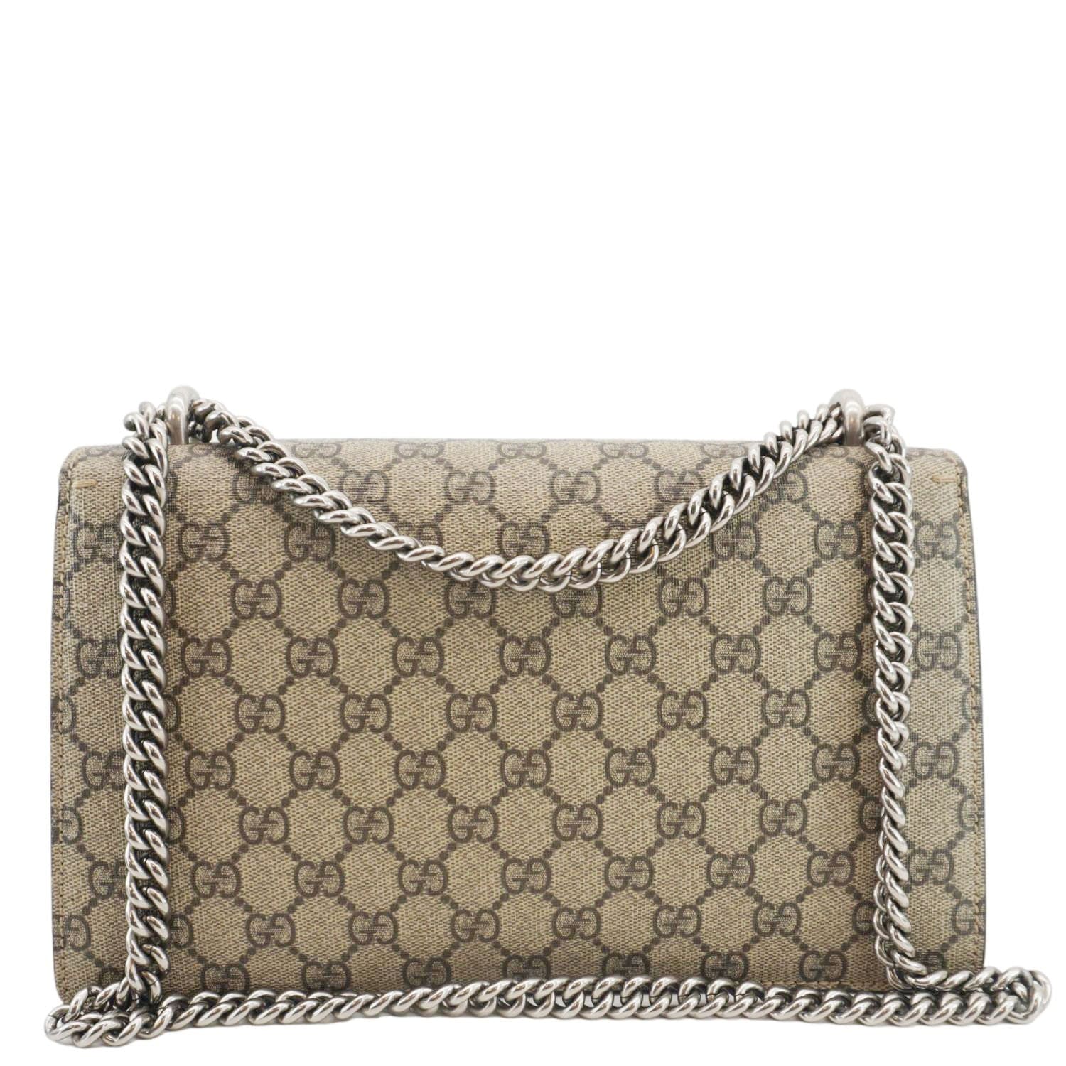 GUCCI Dionysus Small Gucci Supreme Canvas Shoulder Bag Beige 400249