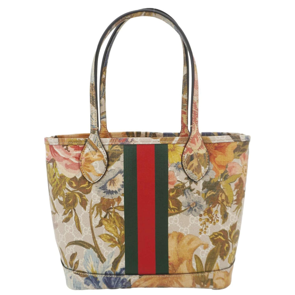 GUCCI Ophidia Small Gucci Supreme Flora Canvas Tote Bag Multicolor 726762
