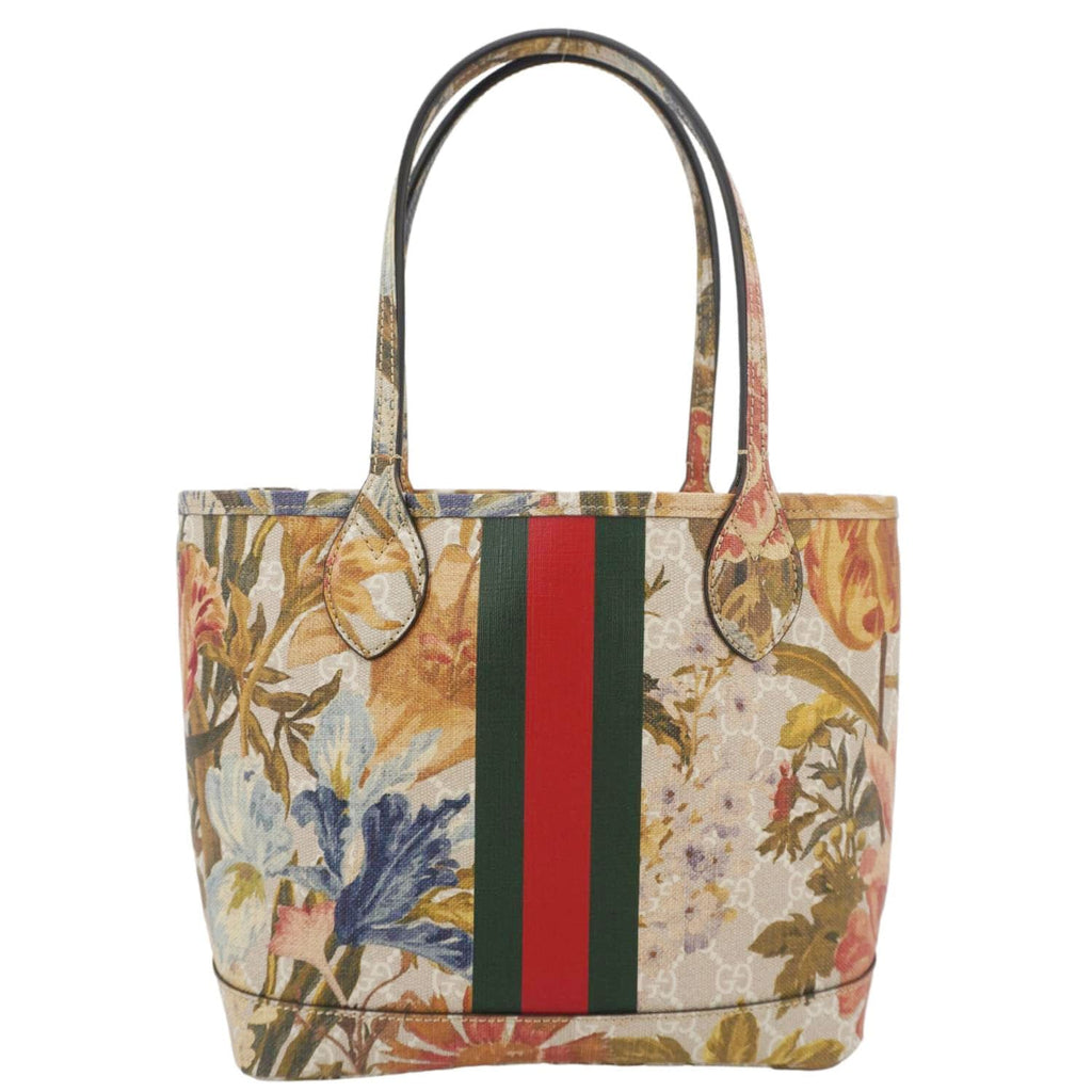 GUCCI Ophidia Small Gucci Supreme Flora Canvas Tote Bag Multicolor 726762