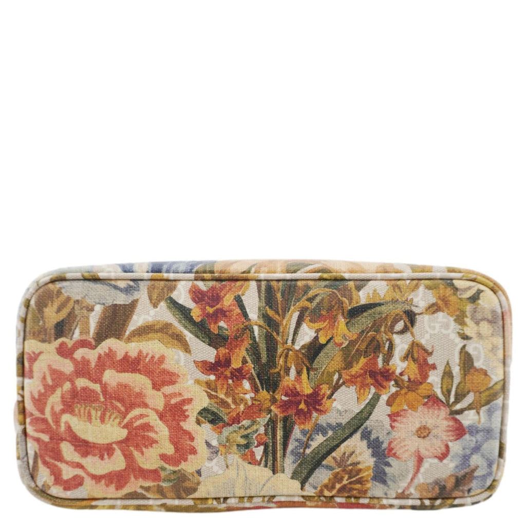 GUCCI Ophidia Small Gucci Supreme Flora Canvas Tote Bag Multicolor 726762