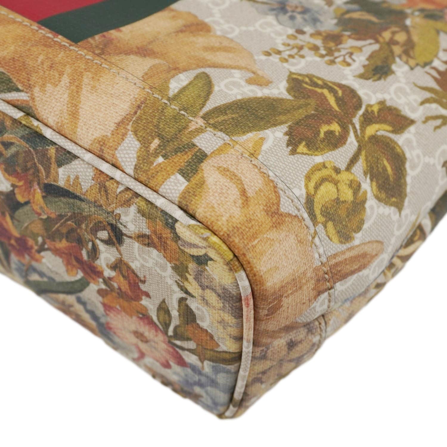 GUCCI Ophidia Small Gucci Supreme Flora Canvas Tote Bag Multicolor 726762