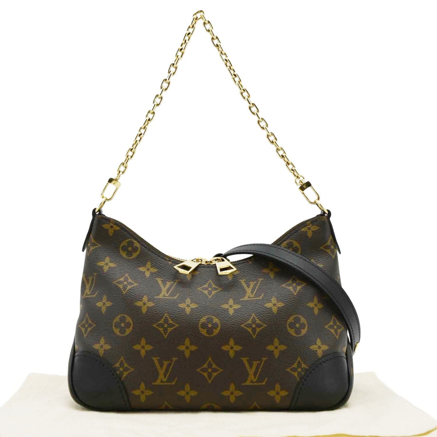 LOUIS VUITTON Boulogne Monogram Canvas Shoulder Bag Black
