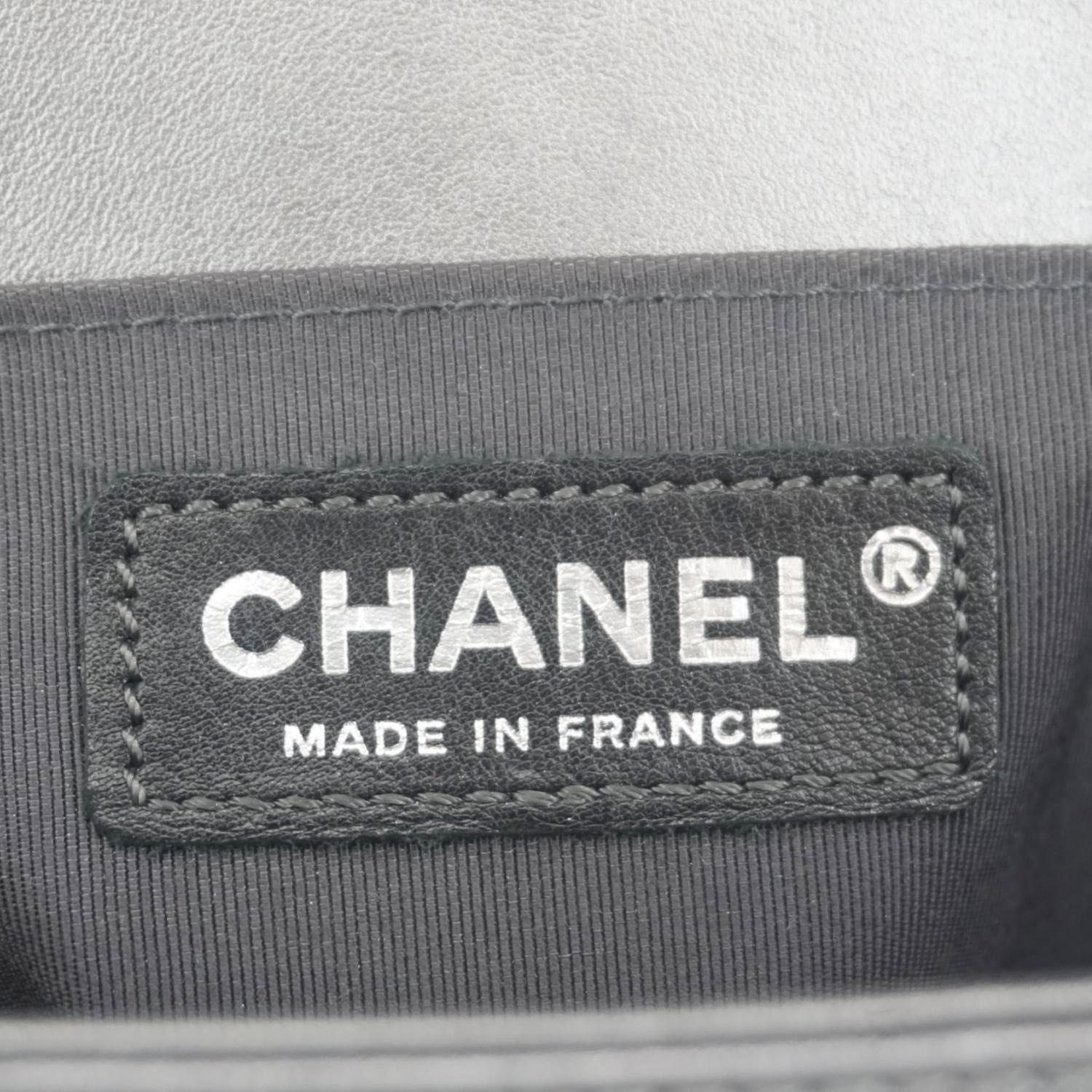 Chanel Boy Flap Tweed Bag Shoulder Bag Silver