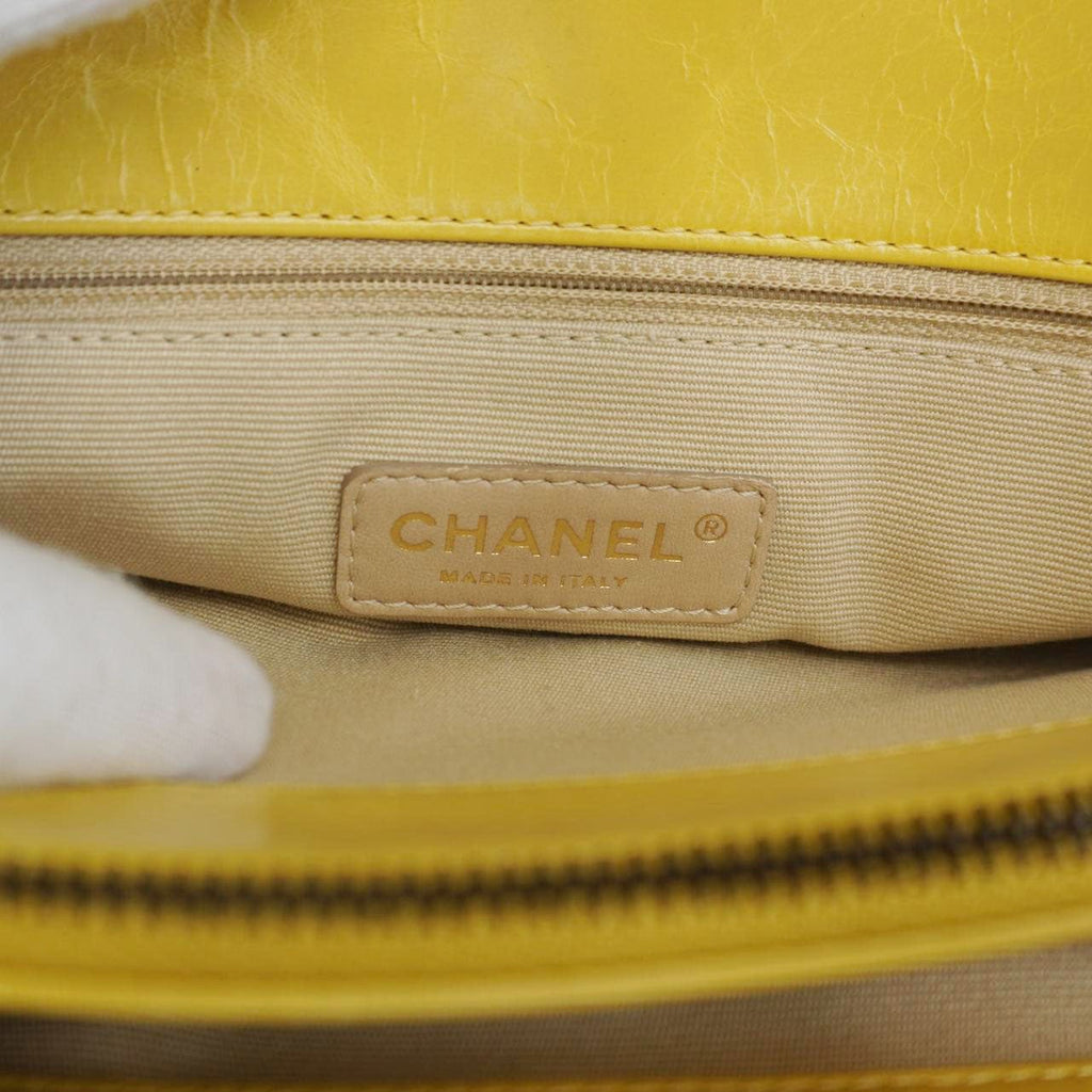 Chanel Reissue Glazed Quilted Leather Tote Shoulder Bag Yellow