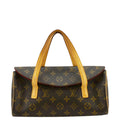 LOUIS VUITTON Sonatine Monogram Canvas Satchel Bag Brown