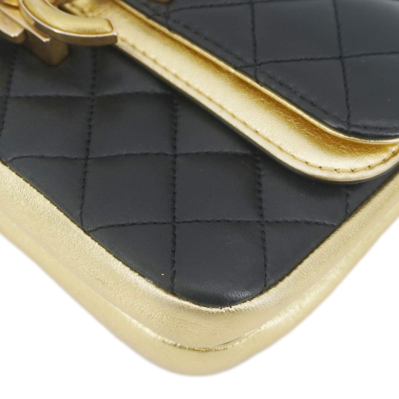 Chanel CC Chic Double Flap Quilted Leather Shoulder Bag Black