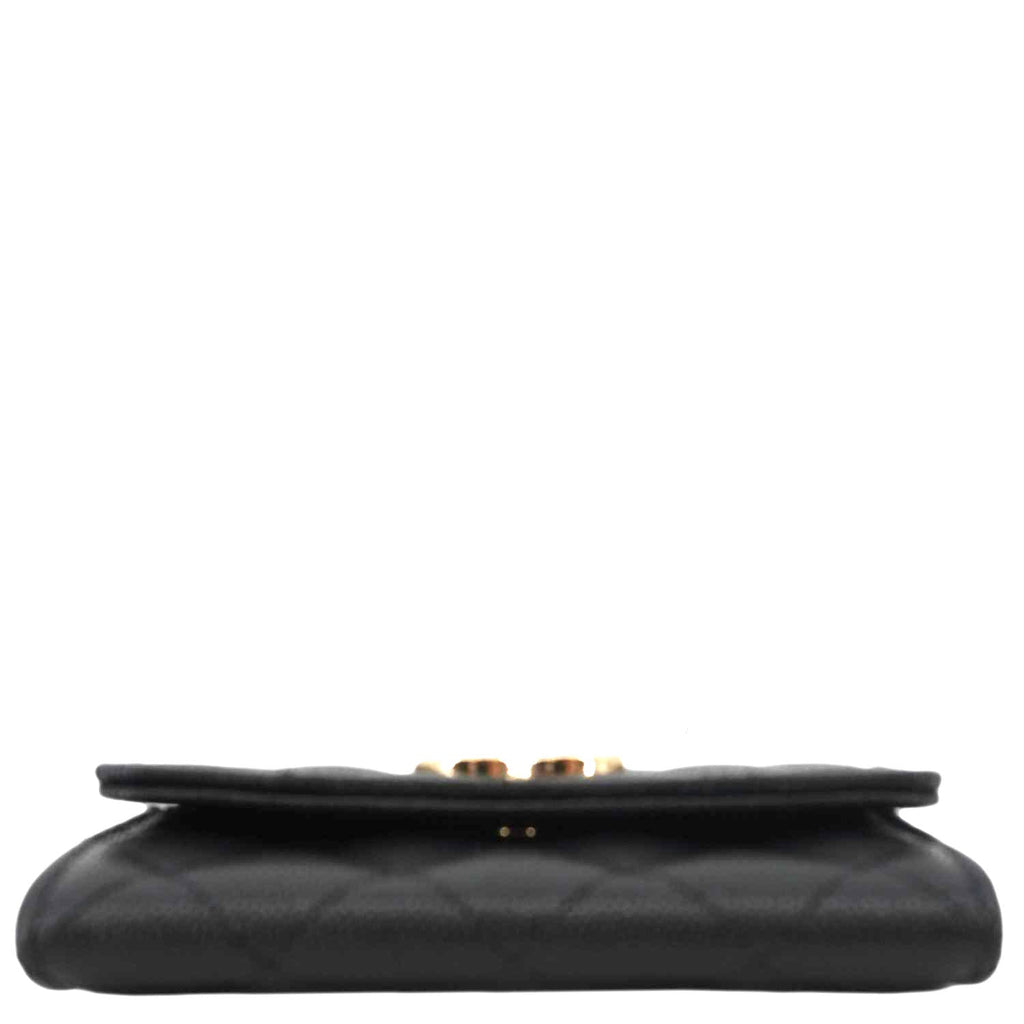 Chanel Trifold CC Small Iridescent Caviar Wallet Black