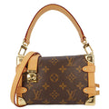 LOUIS VUITTON Side Trunk PM Monogram Canvas Tote Shoulder Bag Brown