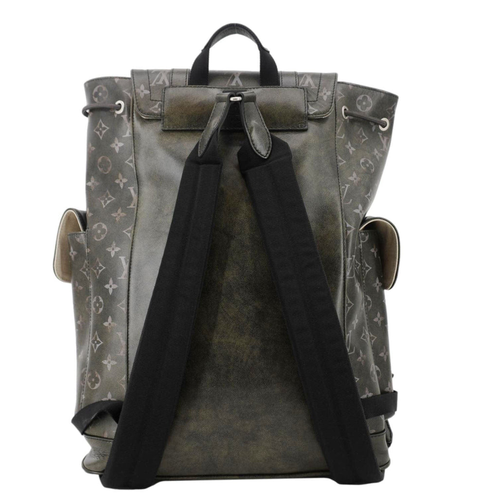 LOUIS VUITTON Christopher MM Brushed Monogram Cowhide Leather Backpack Black