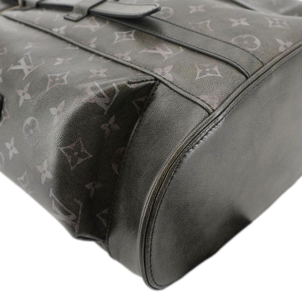 LOUIS VUITTON Christopher MM Brushed Monogram Cowhide Leather Backpack Black