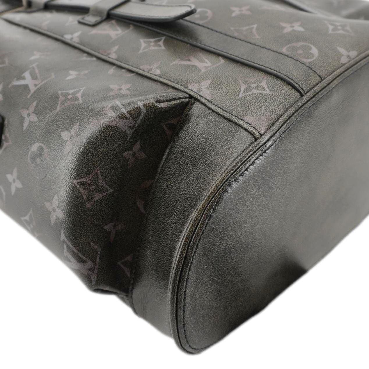 LOUIS VUITTON Christopher MM Brushed Monogram Cowhide Leather Backpack Black