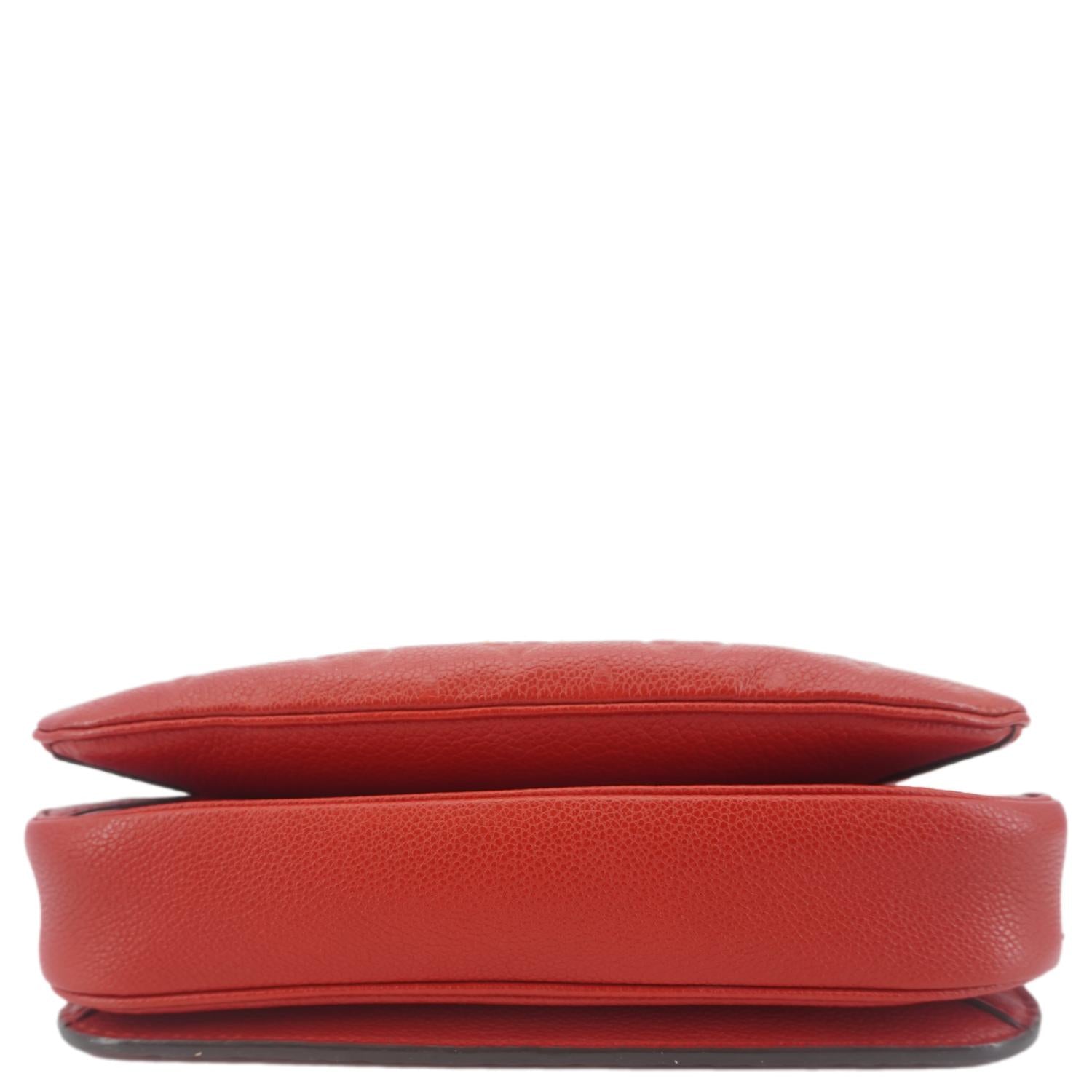LOUIS VUITTON Metis Pochette Empreinte Leather Crossbody Bag Red