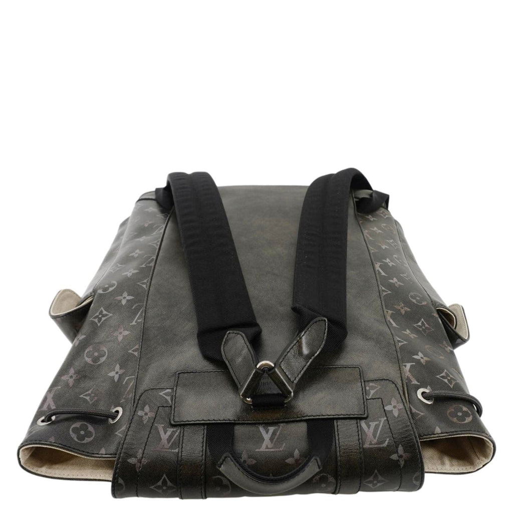 LOUIS VUITTON Christopher MM Brushed Monogram Cowhide Leather Backpack Black