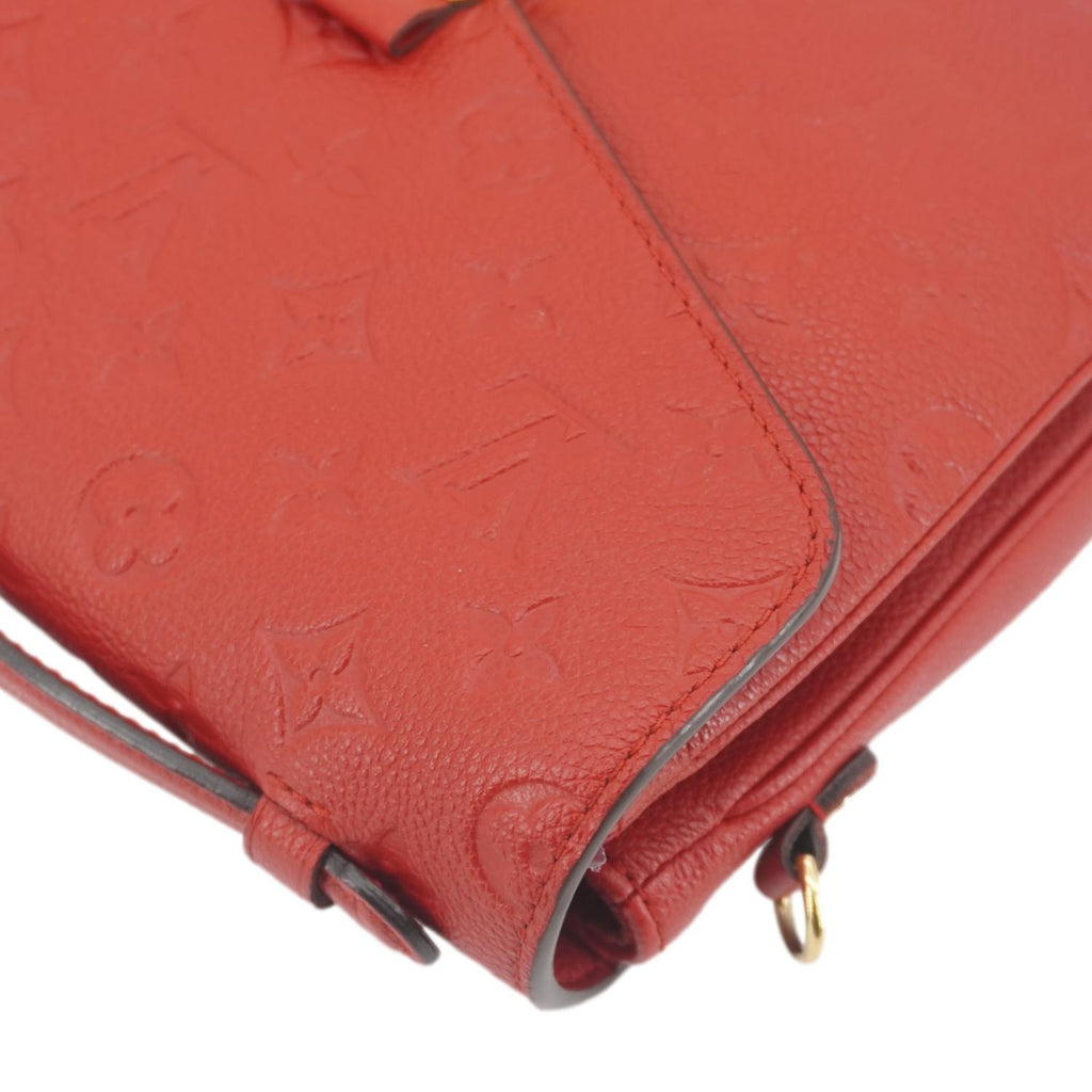 LOUIS VUITTON Metis Pochette Empreinte Leather Crossbody Bag Red
