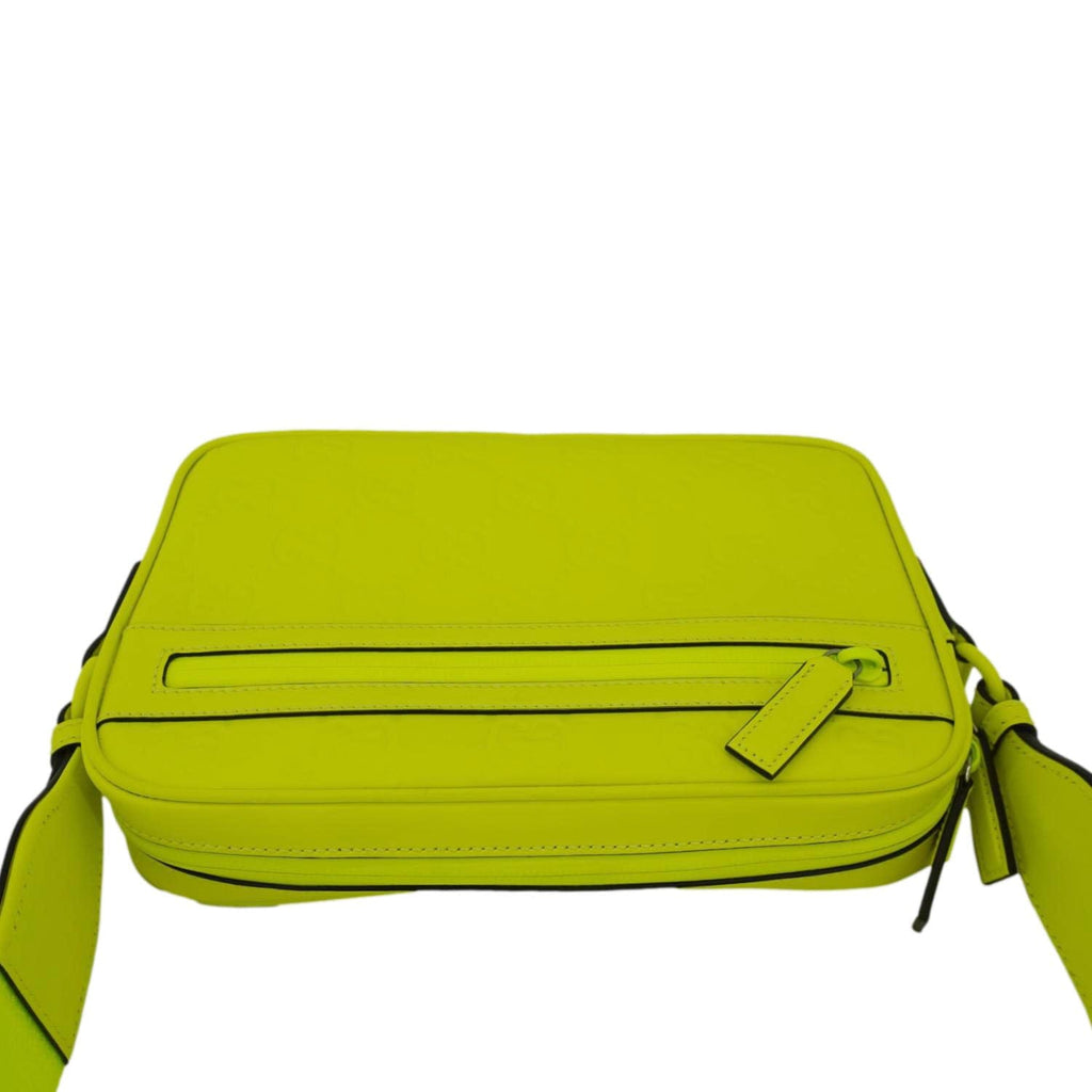 GUCCI Gucci Small Rubber Effect Leather Crossbody Bag Neon Yellow 771293