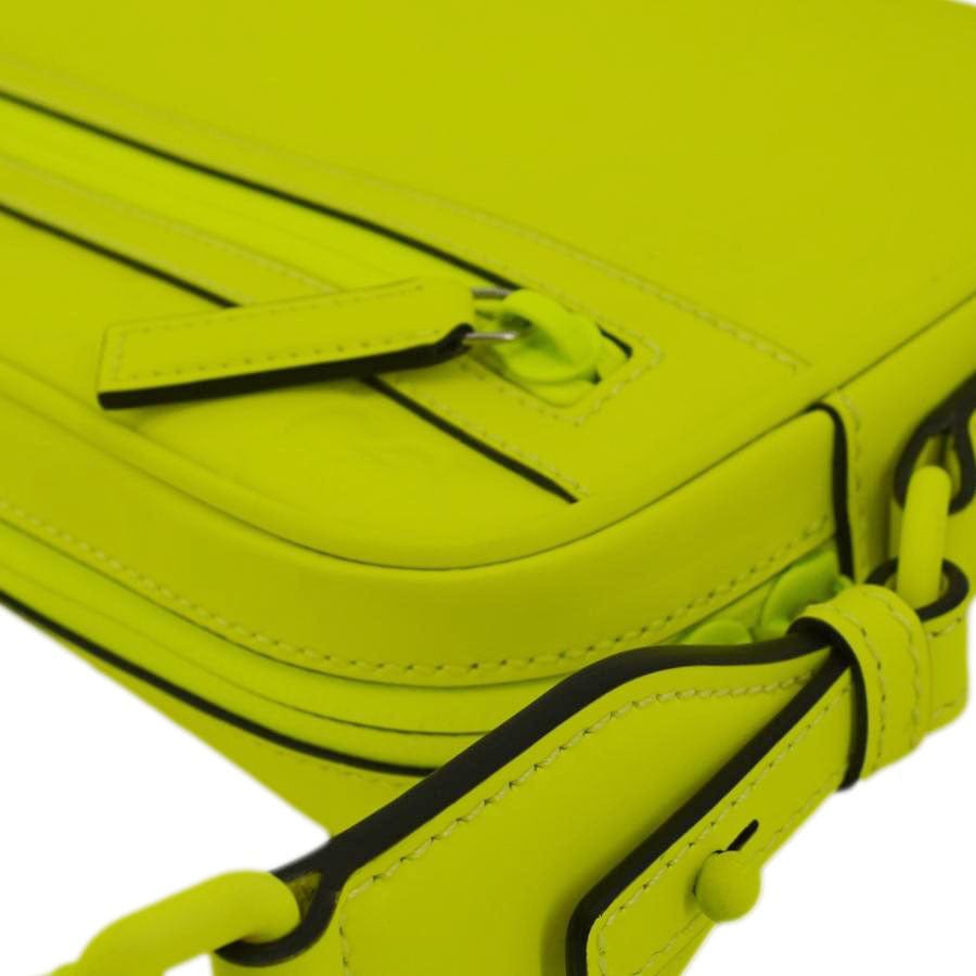 GUCCI Gucci Small Rubber Effect Leather Crossbody Bag Neon Yellow 771293