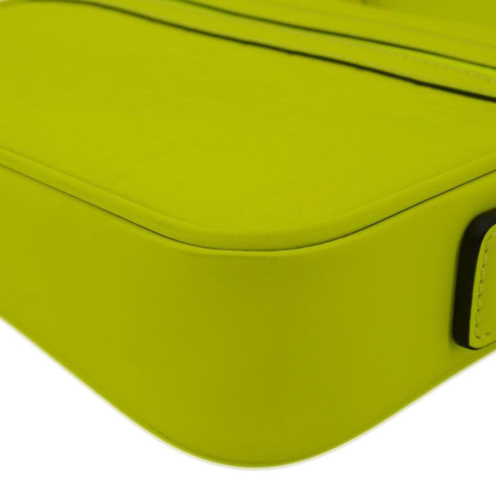 GUCCI Gucci Small Rubber Effect Leather Crossbody Bag Neon Yellow 771293