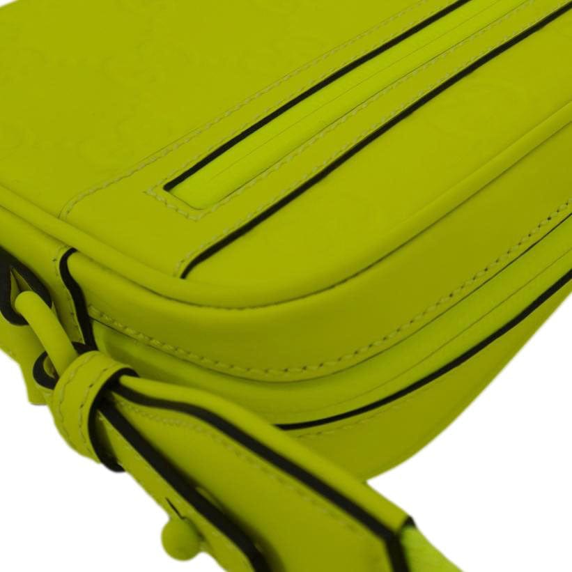 GUCCI Gucci Small Rubber Effect Leather Crossbody Bag Neon Yellow 771293