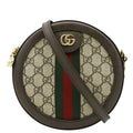 GUCCI Ophidia Mini Gucci Round Supreme Monogram Web Crossbody Bag Beige 550618