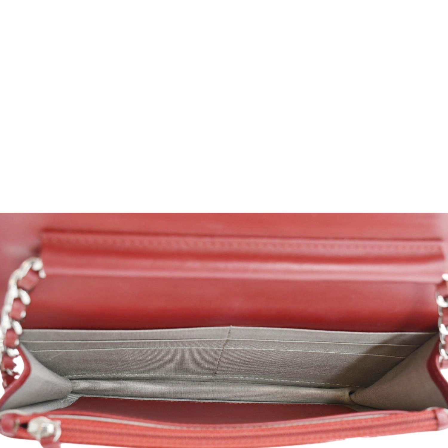 Chanel Brilliant WOC Quilted Patent Leather Crossbody Wallet Red