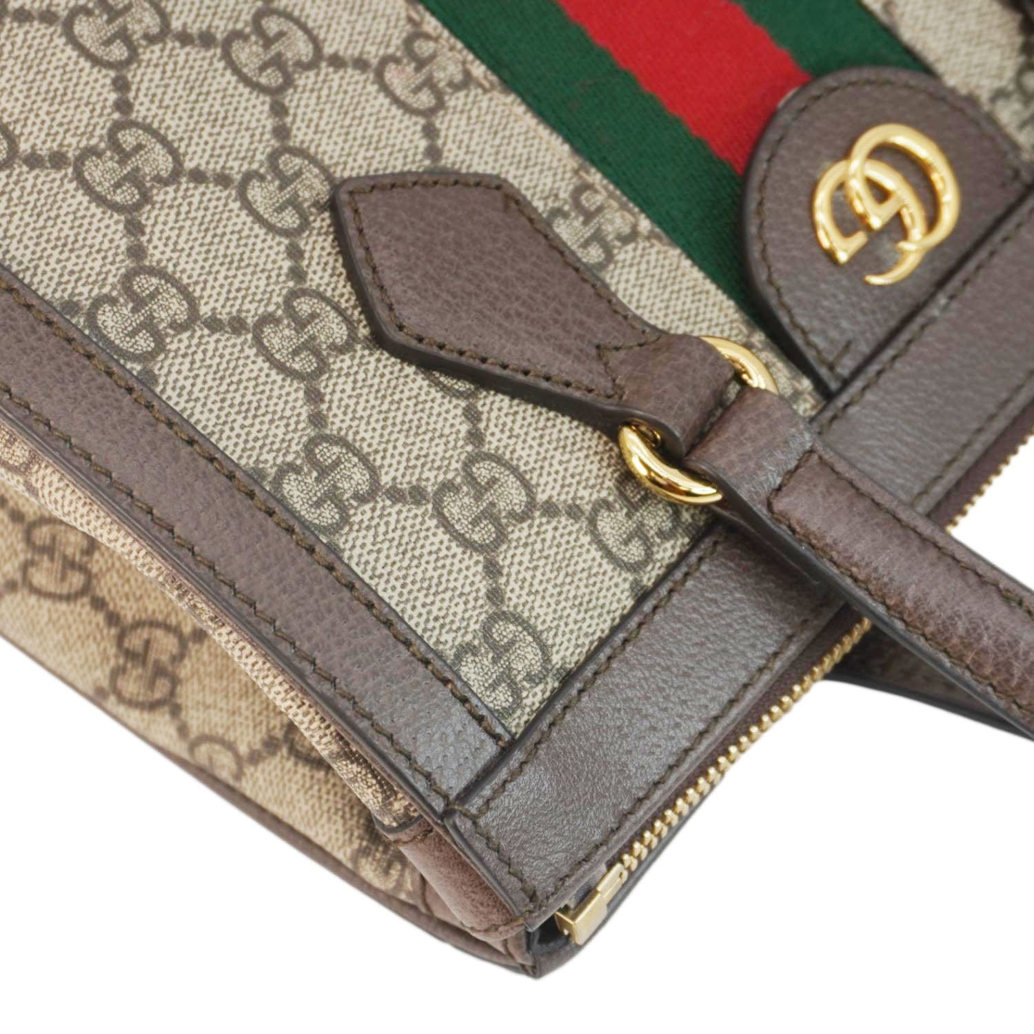 GUCCI Ophidia Gucci Supreme Canvas Tote Bag Beige 547551