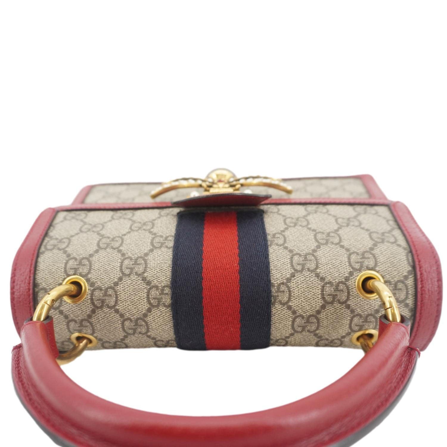 GUCCI Queen Margaret Bee Gucci Supreme Canvas Shoulder Bag Red 476541