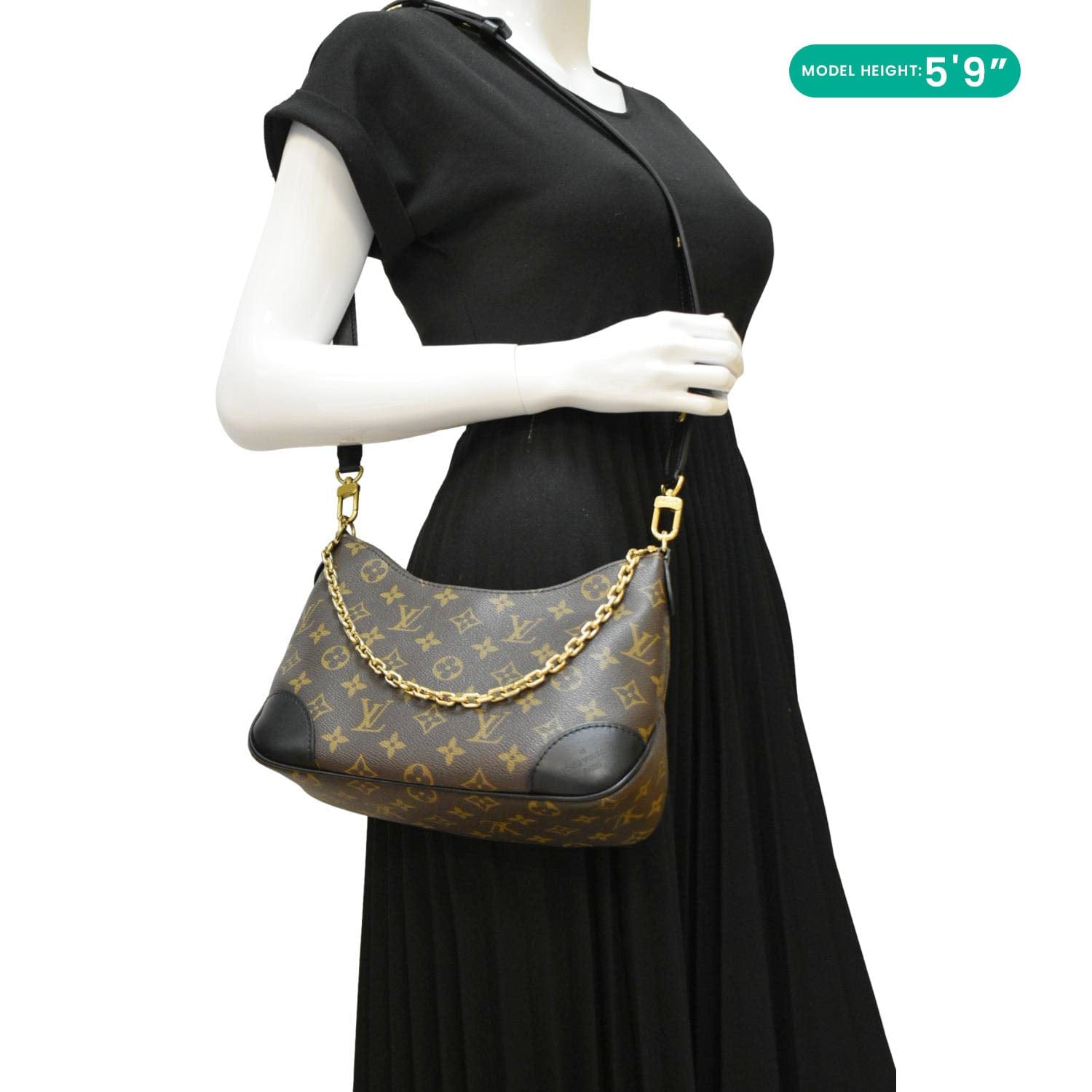 LOUIS VUITTON Boulogne Monogram Canvas Shoulder Bag Black