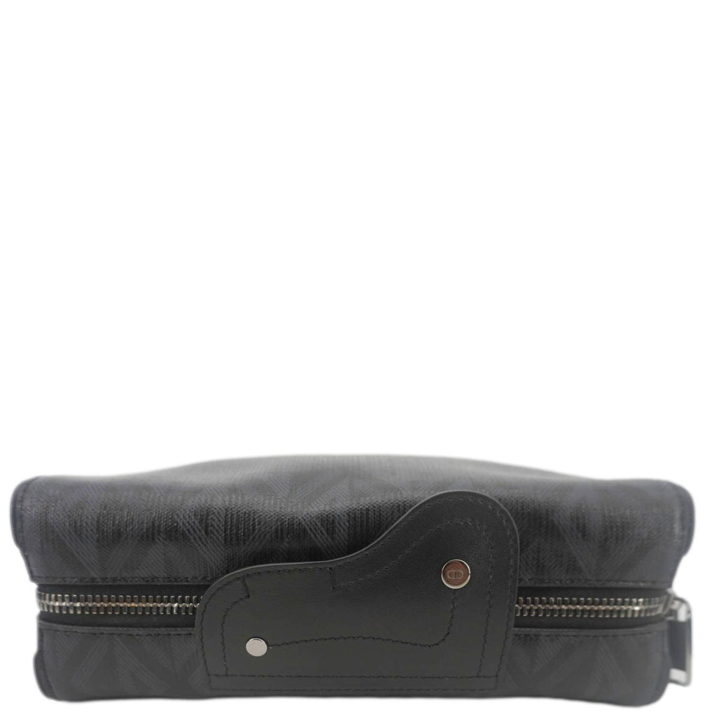 CHRISTIAN DIOR Lingot 22 CD Diamond Canvas Messenger Bag Black