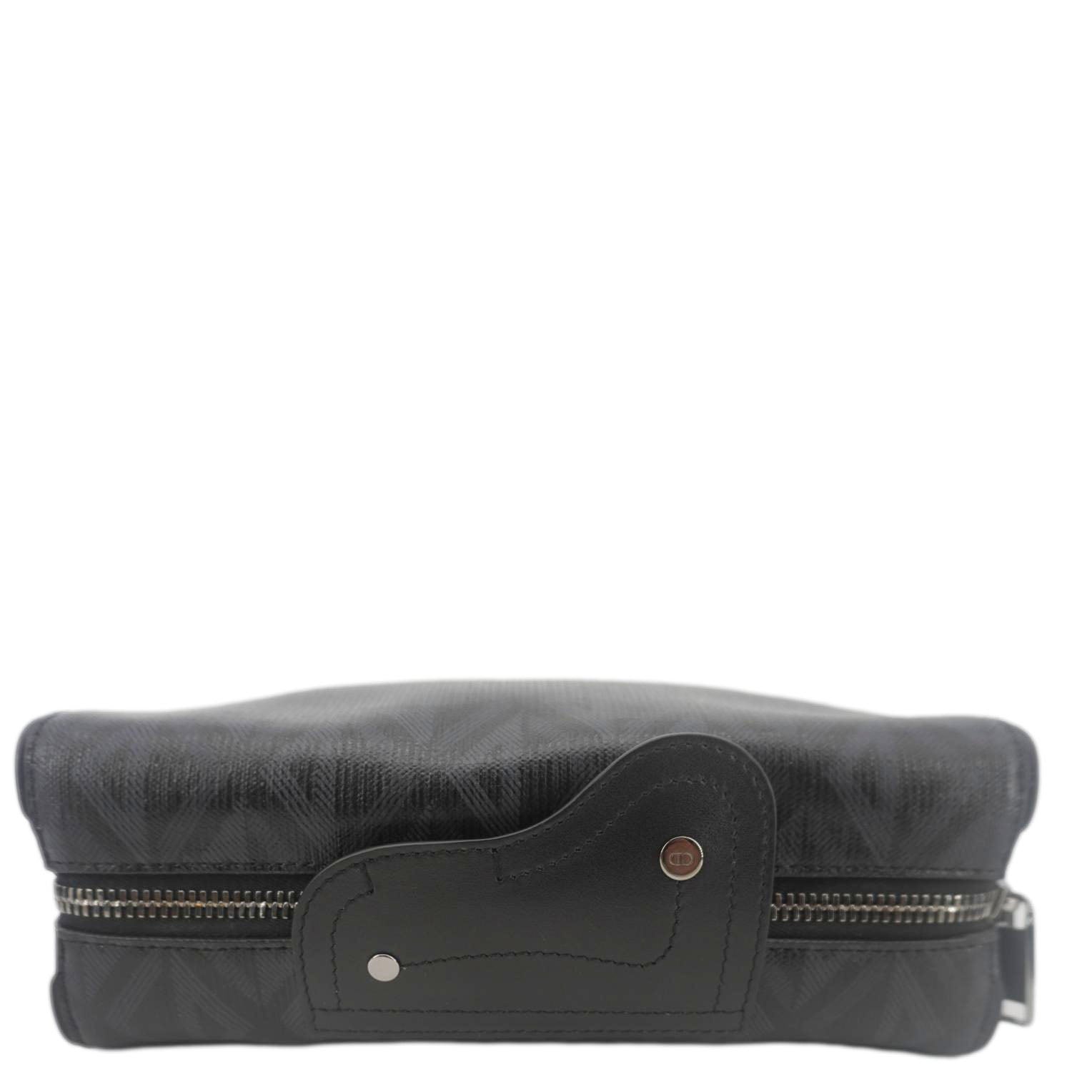 CHRISTIAN DIOR Lingot 22 CD Diamond Canvas Messenger Bag Black