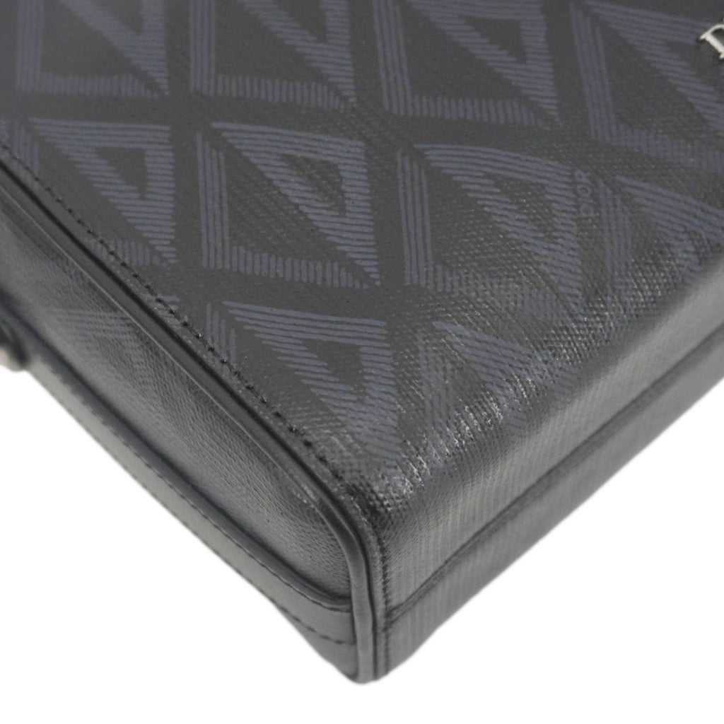 CHRISTIAN DIOR Lingot 22 CD Diamond Canvas Messenger Bag Black