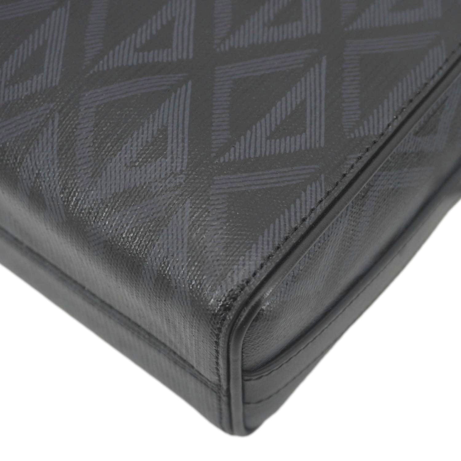 CHRISTIAN DIOR Lingot 22 CD Diamond Canvas Messenger Bag Black