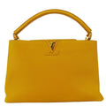LOUIS VUITTON Capucines MM Taurillon Leather Satchel Bag Yellow