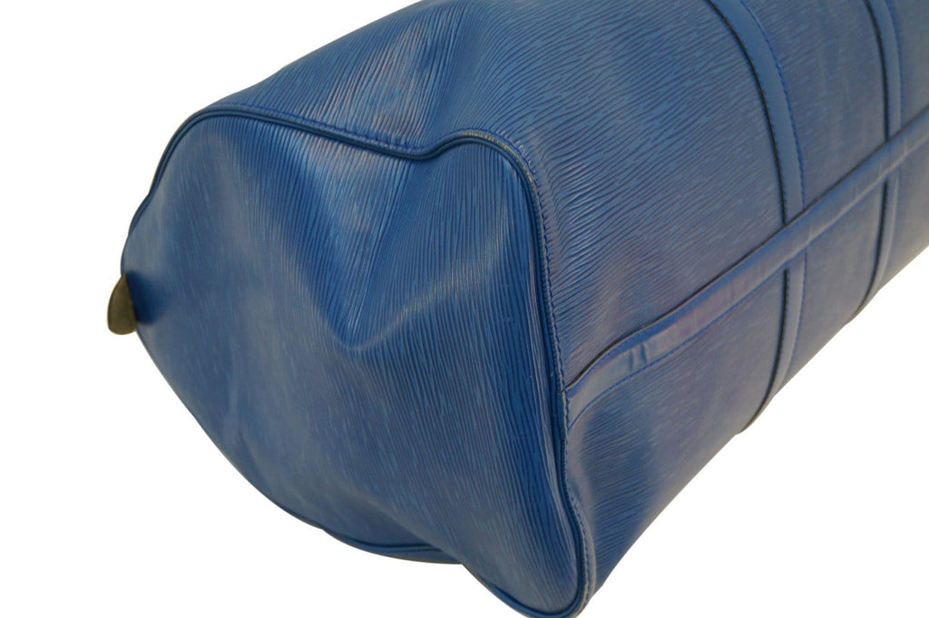 LOUIS VUITTON Epi Leather Blue Keepall 50 Travel Bag