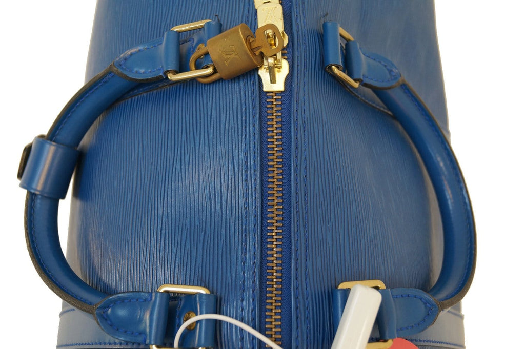 LOUIS VUITTON Epi Leather Blue Keepall 50 Travel Bag