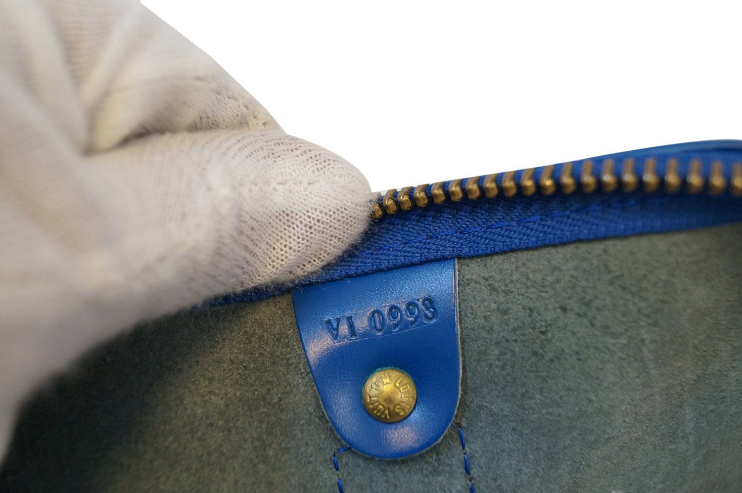 LOUIS VUITTON Epi Leather Blue Keepall 50 Travel Bag