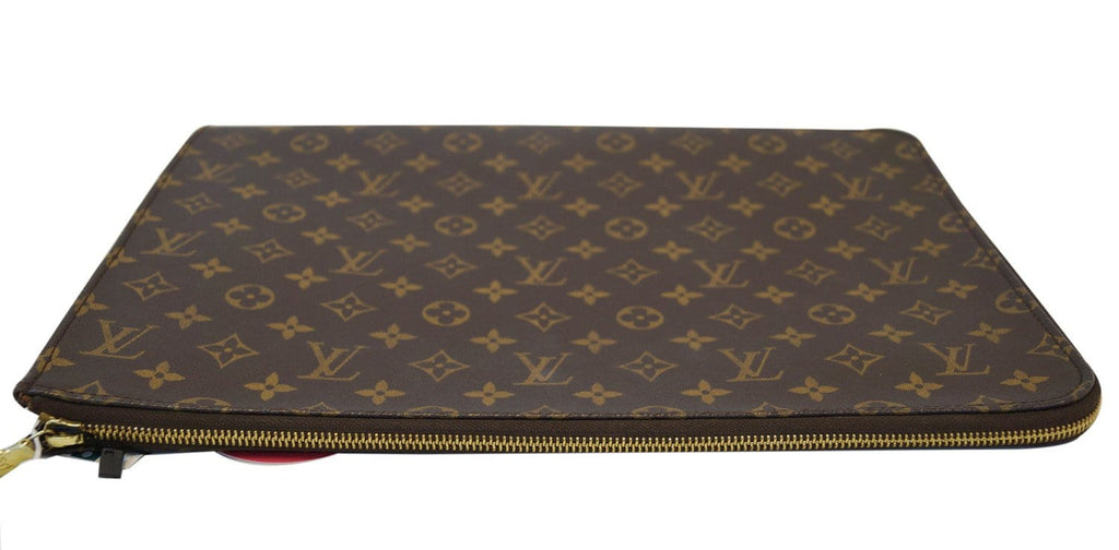 LOUIS VUITTON Monogram Brown Poche Documents Briefcase Clutch