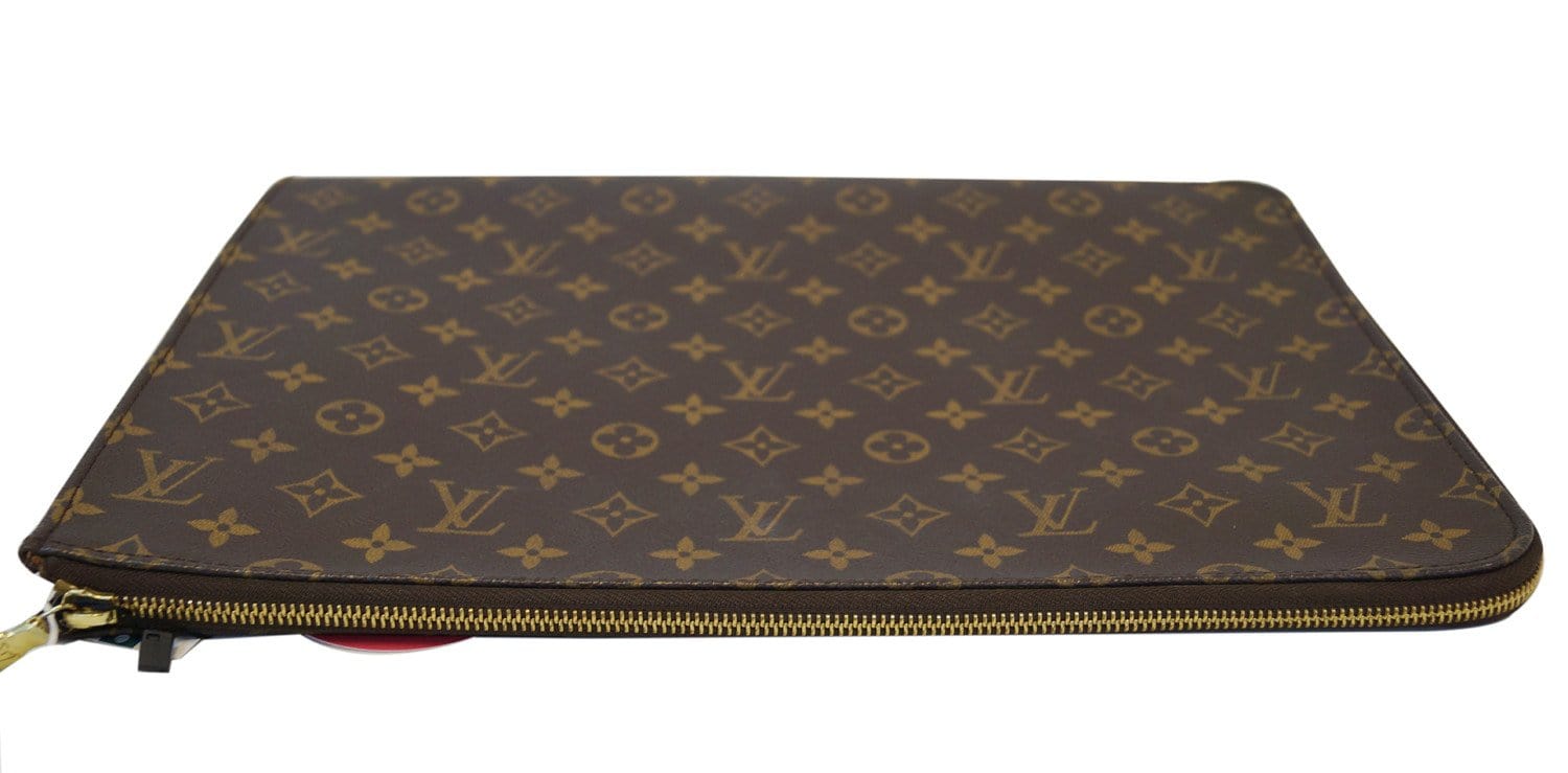 LOUIS VUITTON Monogram Brown Poche Documents Briefcase Clutch