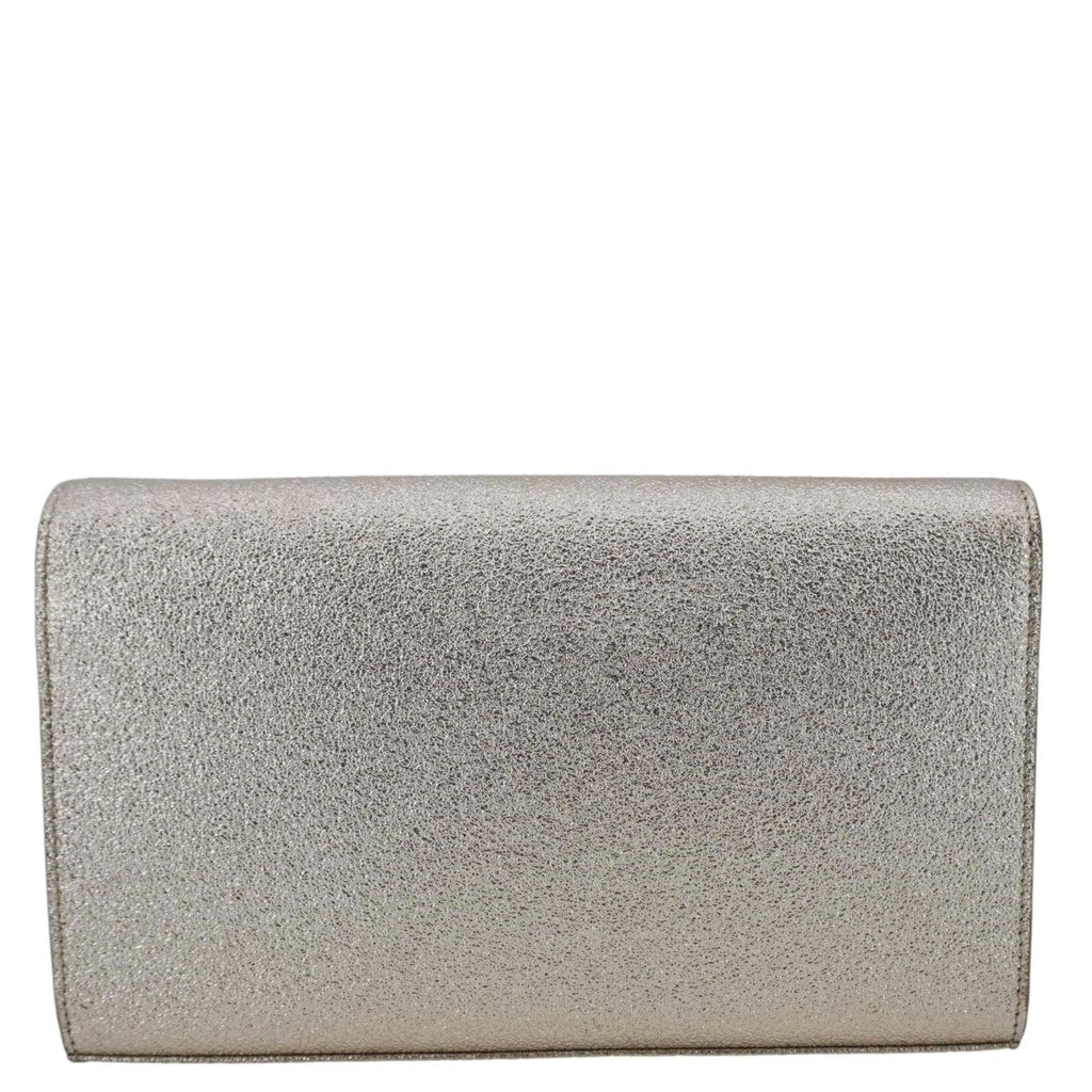 YVES SAINT LAURENT Kate Small Metallic Leather Crossbody Bag Silver
