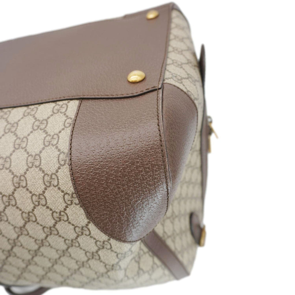 GUCCI Savoy Web Maxi Gucci Supreme Canvas Duffle Bag Beige 724567