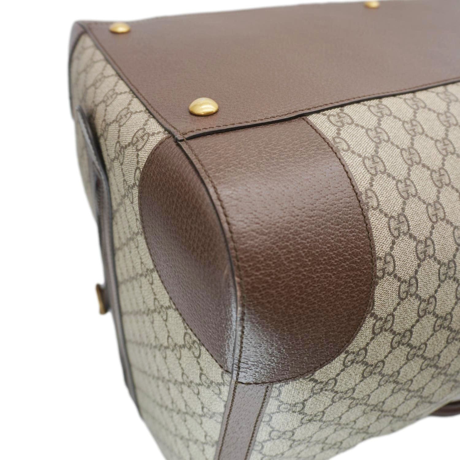 GUCCI Savoy Web Maxi Gucci Supreme Canvas Duffle Bag Beige 724567