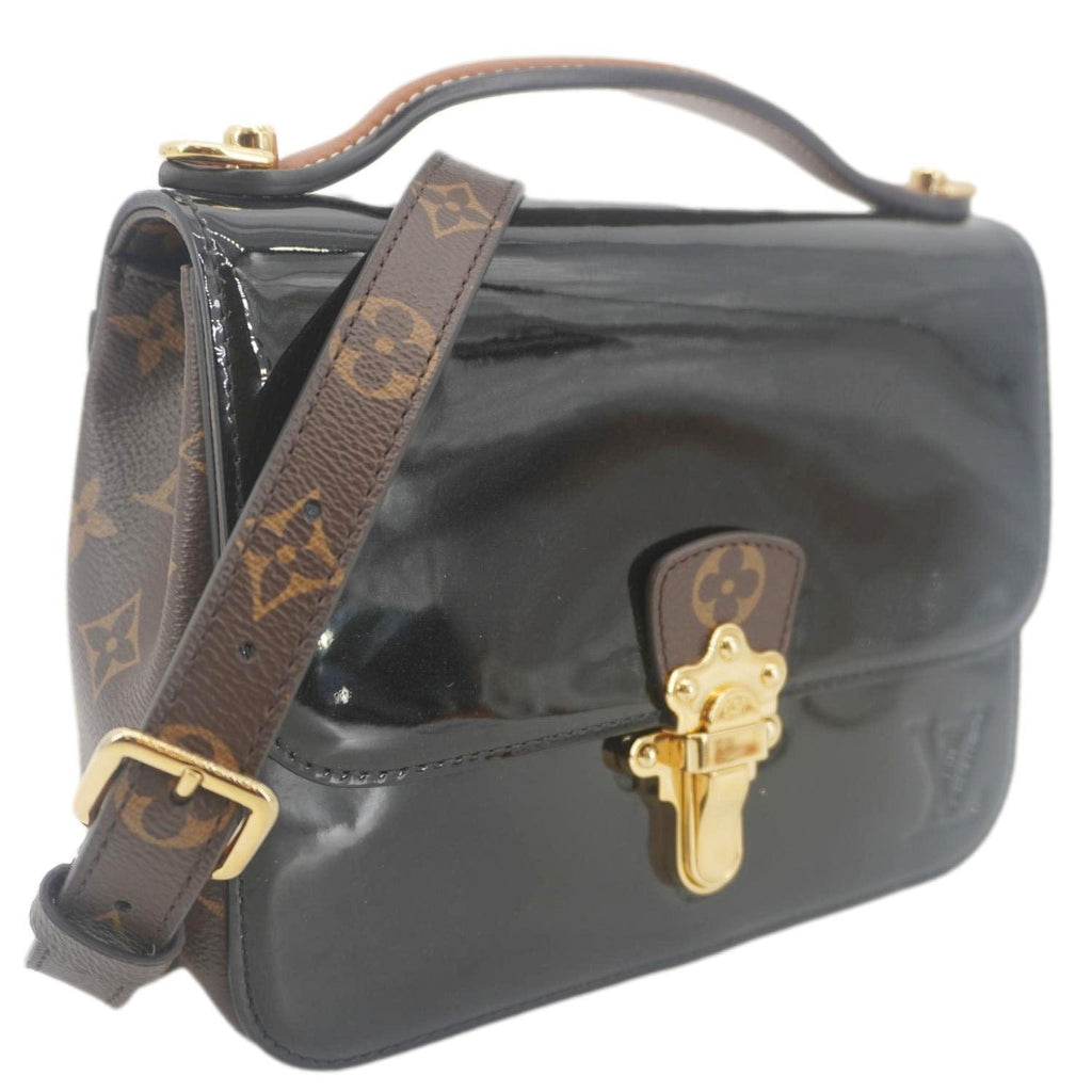 LOUIS VUITTON Cherrywood BB Monogram Vernis Crossbody Bag Black