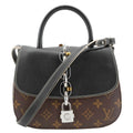 LOUIS VUITTON Chain It Monogram Canvas Top Handle Crossbody Bag Brown