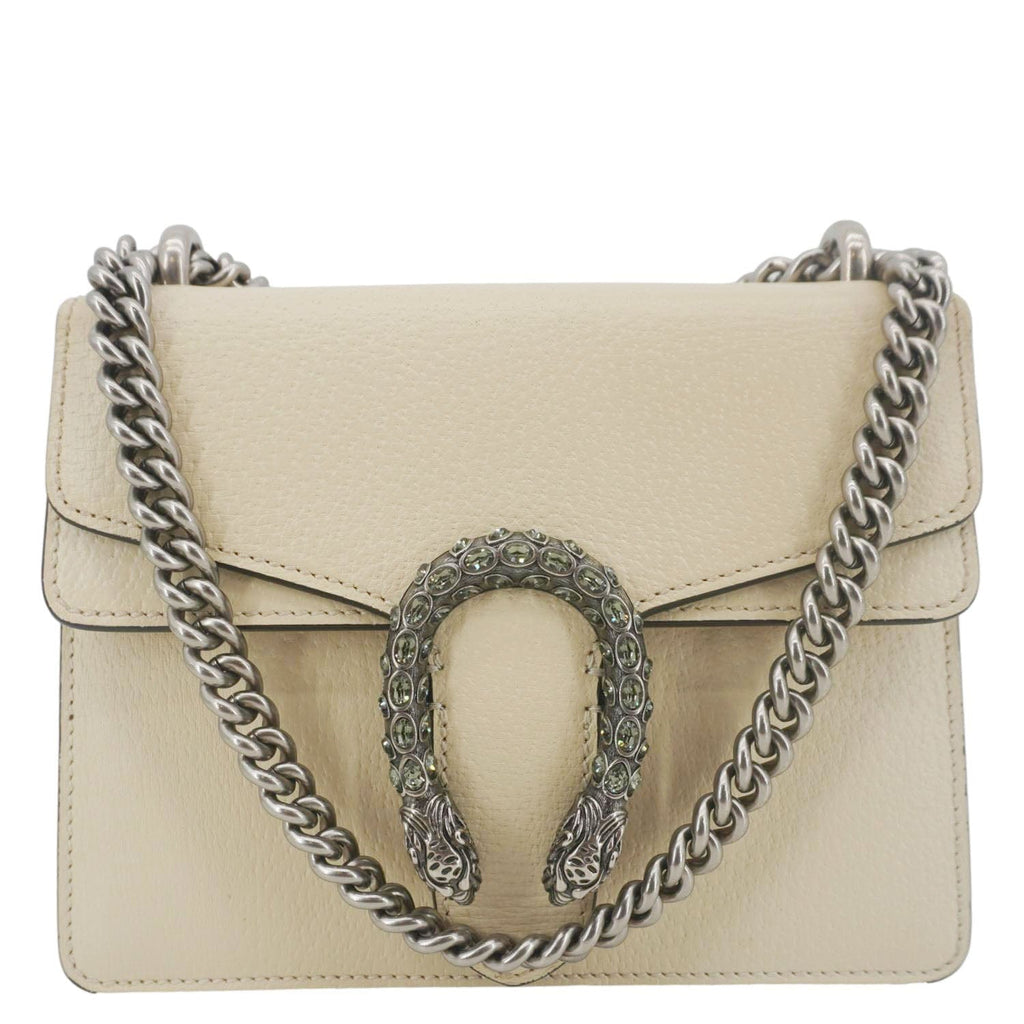 GUCCI Dionysus Mini Leather Crossbody Bag Cream 421970